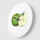 Grünes Apple Große Wanduhr (Winkel)