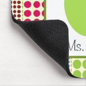 Grünes Apple/mehrfarbiger Tupfen-Lehrer Mousepad (Ecke)