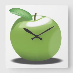 Grünes Apple Quadratische Wanduhr