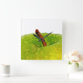 Grünes Apple Quadratische Wanduhr (Zuhause)