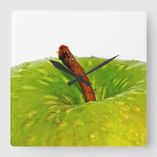 Grünes Apple Quadratische Wanduhr (Vorderseite)