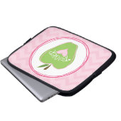 Grünes Apple u. Zickzack-Laptop-Hülse Laptopschutzhülle (Vorne Knopf)