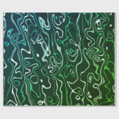 Grünes Aqua-Damaskus abstrakte Wirbel coole Muster Geschenkpapier (Flach)
