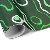 Grünes Aqua-Damaskus abstrakte Wirbel coole Muster Geschenkpapier (Rolleneckpunkt)