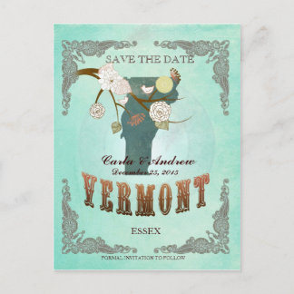 Grünes Aqua Save The Date -VT Karte Mit Lieben Vög