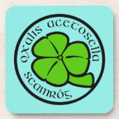 Grünes Aquamarines Kleeblatt Saint Patrick's Day Getränkeuntersetzer (Vorderseite)