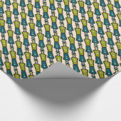 Grünes Aquamarines schwarzes Cremestanzpapier Geschenkpapier (Ecke)