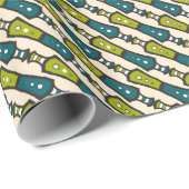 Grünes Aquamarines schwarzes Cremestanzpapier Geschenkpapier (Rolleneckpunkt)