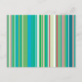 Grünes aquamarines Streifen-Muster Postkarte