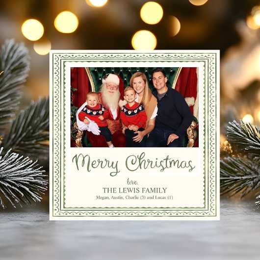 Grünes Aquarell-Jakobsmuschel-Muster Weihnachten