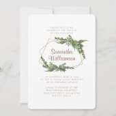 Grünes Aquarellblatt Moderne Taufe Einladung (Vorderseite)