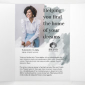 Grünes Aquarelltür Echtes Anwesen Marketing Dreifach Gefaltete Karte (Innenseite Mitte)