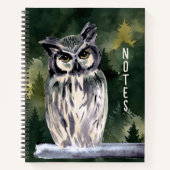 Grünes Aquarellwald - Persönliches Journal Notizblock (Vorderseite)