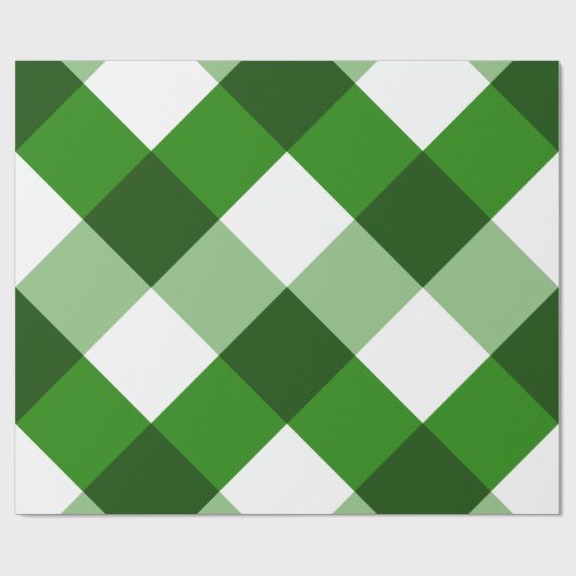 Grünes Argyle-Diamantmuster Geschenkpapier (Flach)