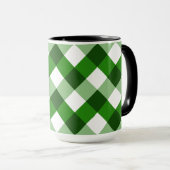Grünes Argyle-Diamantmuster Tasse (VorderseiteRechts)