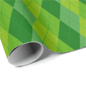 Grünes Argyle-Geometrisches Muster Geschenkpapier (Rolleneckpunkt)