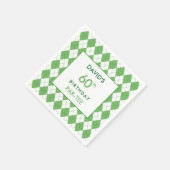 Grünes Argyle-Karogolf-Geburtstagsfeier Serviette (Ecke)