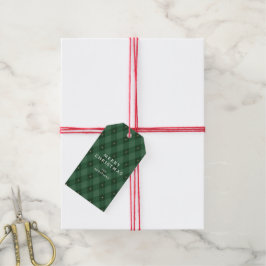 Grünes Argyle-Muster Feiertagsgruß Klassisch Geschenkanhänger