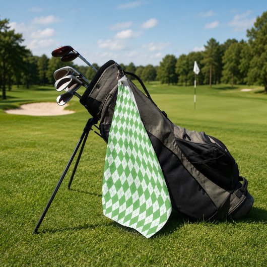 Grünes Argyle-Muster Golf Golfhandtuch