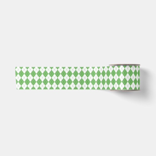 Grünes Argyle-Muster Golf  Satinband (Vorderseite)