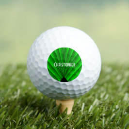 Grünes Art Deco Design Golfball