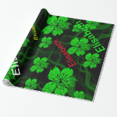 Grünes asiatisches Blume-Packpapier Geschenkpapier (Ungerollt)