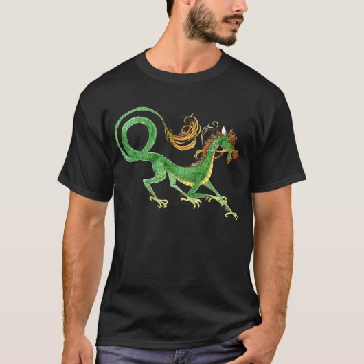 Grünes asiatisches Drache-Shirt T-Shirt (Vorderseite)