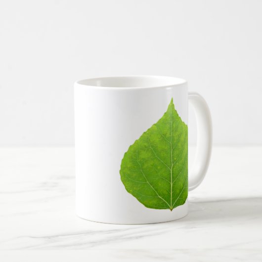 Grünes Aspen-Blatt #11 Kaffeetasse (VorderseiteRechts)