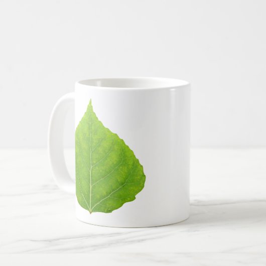 Grünes Aspen-Blatt #11 Kaffeetasse (Vorderseite Links)