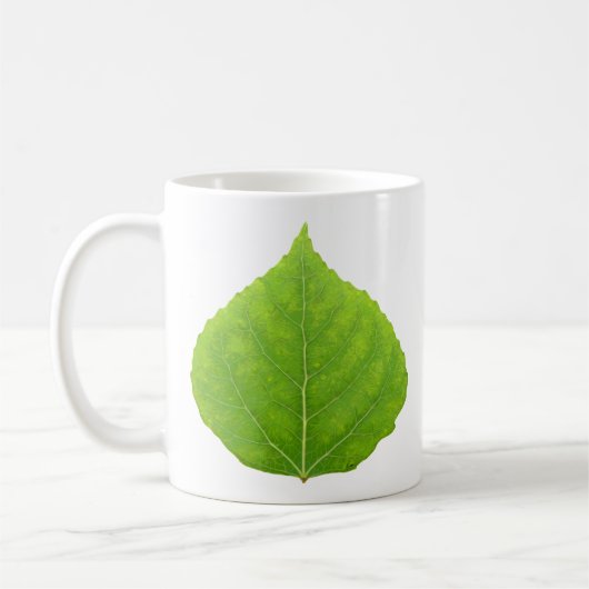 Grünes Aspen-Blatt #11 Kaffeetasse (Links)