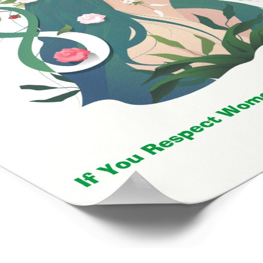 Grünes Ästhetisches Frauentag-Poster Poster (Ecke)
