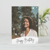 Grünes ästhetisches Glück zum Geburtstag Feiertagskarte (Stehend Vorderseite)