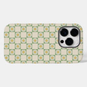 Grünes Ästhetisches Schachblütenmuster Y2K Muster Case-Mate iPhone Hülle (Rückseite (Horizontal))