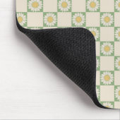Grünes Ästhetisches Schachblütenmuster Y2K Muster Mousepad (Ecke)