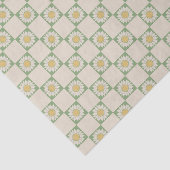 Grünes Ästhetisches Schachblütenmuster Y2K Muster Seidenpapier (Ausschnitt)