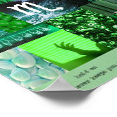 Grünes ästhetisches Skorpio zodiac Schild Poster (Ecke)