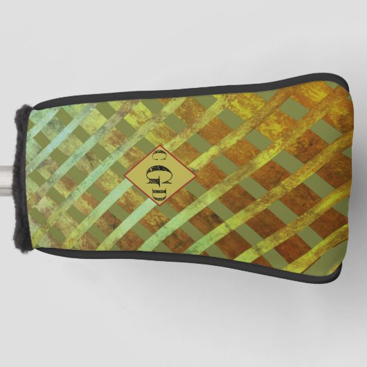 Grünes asymmetrisches geometrisches Muster Golf Headcover (Vorderseite)