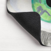 Grünes Auge mit Tänzer-Silhouetten in der Iris Mousepad (Ecke)