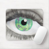 Grünes Auge mit Tänzer-Silhouetten in der Iris Mousepad (Mit Mouse)