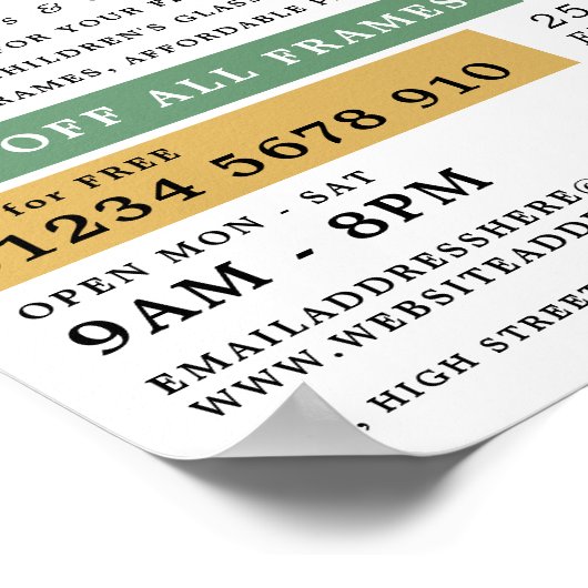 Grünes Auge, Optiker, Techniker Poster (Ecke)