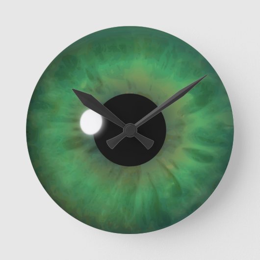 Grünes Augen-Iris-Augapfel-mittlere Runde Wanduhr (Vorderseite)