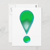 Grünes Ausrufezeichen Postkarte (Vorne/Hinten)