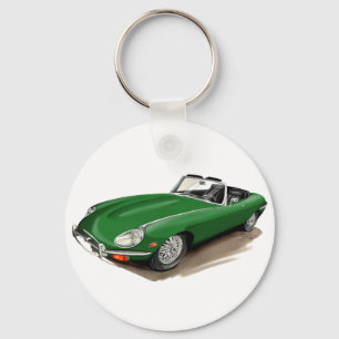 Grünes Auto Jaguars XKE Schlüsselanhänger