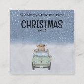 Grünes Auto mit Weihnachtsgeschenken Weihnachtskar Begleitkarte (Rückseite)