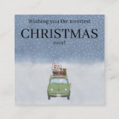 Grünes Auto mit Weihnachtsgeschenken Weihnachtskar Begleitkarte (Rückseite)