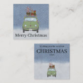 Grünes Auto mit Weihnachtsgeschenken Weihnachtskar Begleitkarte (Vorne/Hinten)