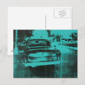 Grünes Auto Postkarte (Vorne/Hinten)