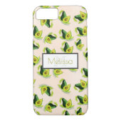 Grünes Avocados Wasserfarbmuster mit Monogramm Case-Mate iPhone Hülle (Rückseite)