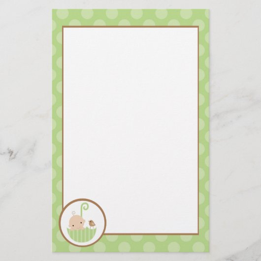 Grünes Baby in Umbrella Briefpapier (Vorderseite)