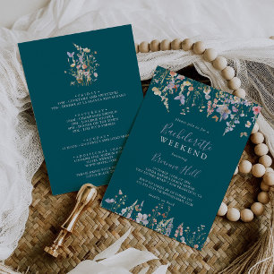 Grünes Bachelorette Wochenende der Wildblume Multi Einladung